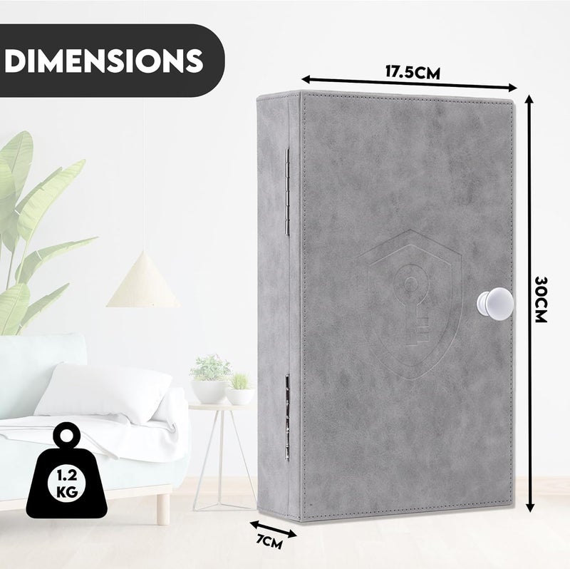 CKEYRE CKEYURE Premium XL PU Leather Faraday Box for Car Keys Wall Mount | Anti Theft Faraday Key Fob Protector | Faraday Cage | Car Key Holder | RFID Key Box | Key fob Signal Blocker (Grey) - Image 3